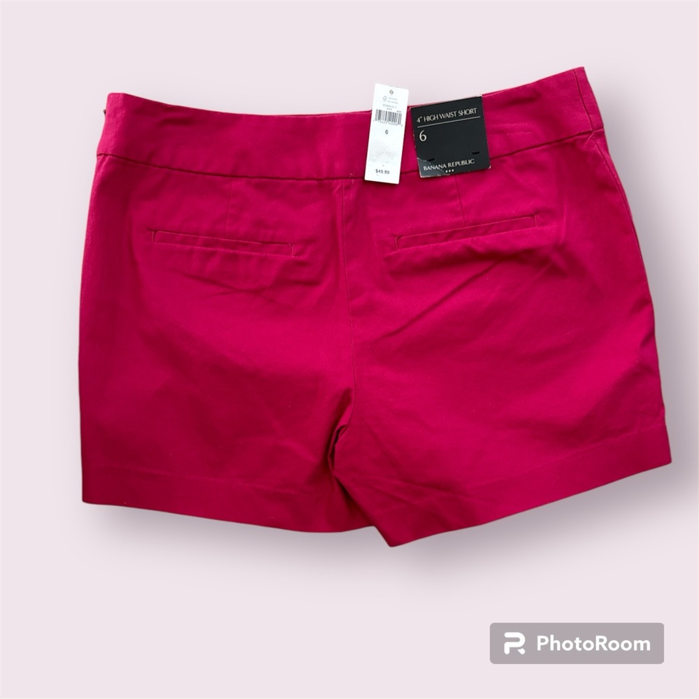 BANANA REPUBLIC 4” high waist Shorts Size 6 Dark Pink - Picture 2 of 2